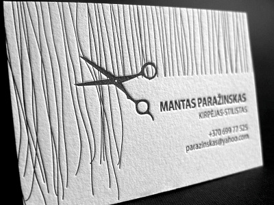 Simple Letterpress Business Card for Hair Stylist business card cotton paper letterpress