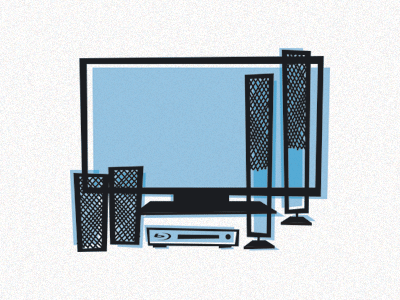 Entertainment Center black blue bluray entertainment center illustration speakers tv