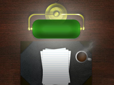 Work In Progress: Top View of Desk coffee desk lamp paper