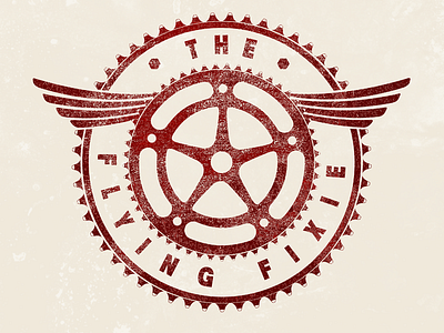 The Flying Fixie Final ale beer bicycle bike bottle crank diving helmet illustration label logo packaging retro texture vintage wings