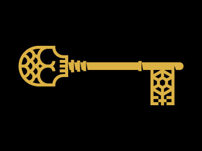 Skeleton Key black gold icon illustration key skeleton vector