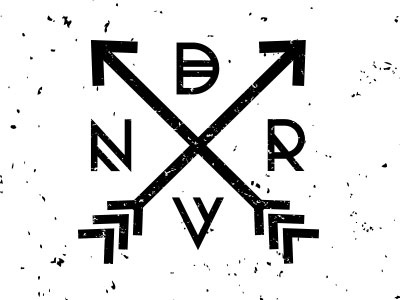 DNVR arrows black cross denver dnvr logo postcard texture