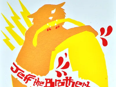 Screenprint process color 2 of 3 cat gigposter jason taylor kitty leopard process screenprint tiger