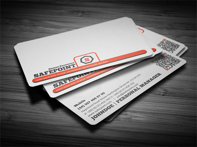 Safe point corporate Business Card 300dpi background business business card card clean cmyk color full colors corporate creative high quality name card personal card print template texture textured typography