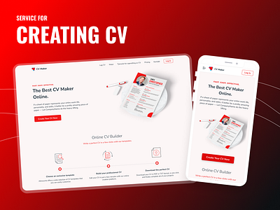 Service for Creating CV business cv cv creator cv maker mobile portfolio ui kit uiux web app