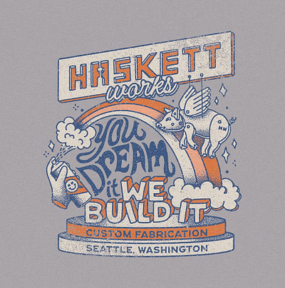 Haskett Works Merch Design brand brand design brand identity brand logo branding design graphic design graphic designer illustration logo logo design merch merch design seattle branding washington branding