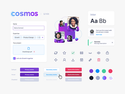 Cosmos UI Kit app design branding design system growth design product design ui ui design ui kit ux design web design