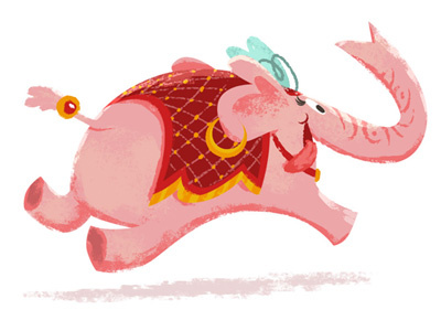 Elephant Running childrens book elephant illustration