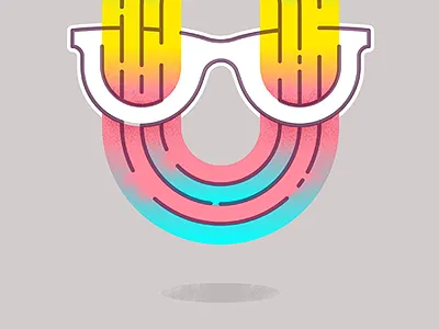 Inner view glasses light rainbow