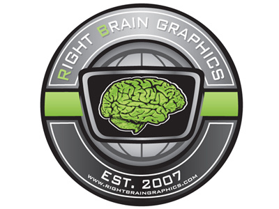 Right Brain Graphics Seal brain business creative custom graphics illustration seal