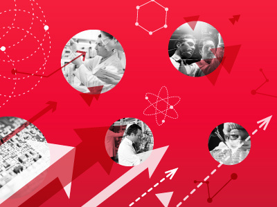 Innovation Breakthrough 12 visual identity branding event gradient graphics hatchers identity innovation red science vi