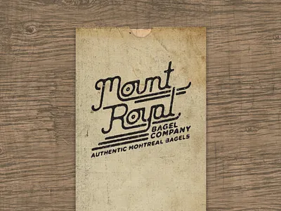 Bagel Sack bag bagel bagels brown company custom lettering montreal mount royal paper script type wood