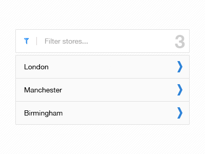 Stores Filter filter index list