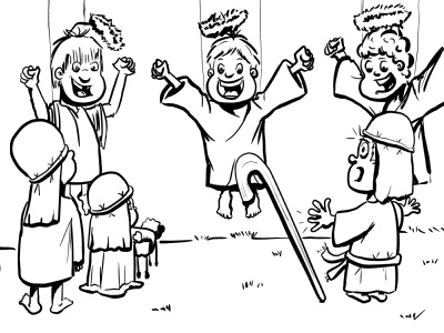 Angels Shepherds-Colouring pg angels bible christmas jesus nativity shepherds