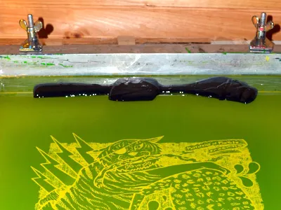 Screenprint process color 3 of 3 (sort of) cat gigposter jason taylor kitty leopard process screenprint tiger