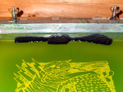 Screenprint process color 3 of 3 (sort of) cat gigposter jason taylor kitty leopard process screenprint tiger