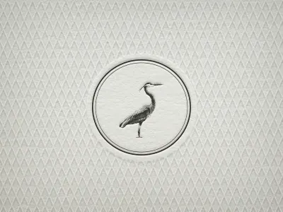New business card bird business card circle heron icon letterpress logo