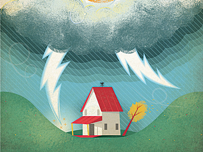 Show Poster (bottom half) cloud house lightning storm wind