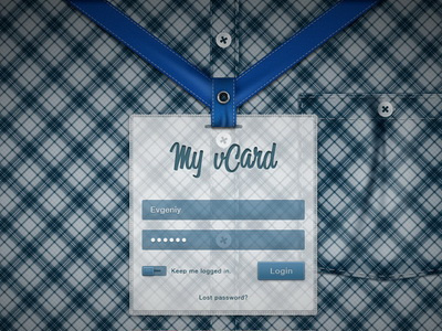 My Vcard Login Page FINAL badge button form input login my vcard pocket ribbon shirt sign in switch web app