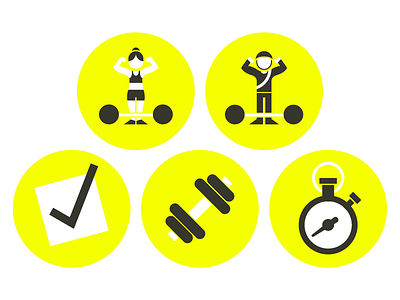 wodboard challanges checkmark crossfit distance girls heroes icons lift max pictograms soldier stopwatch weights workout