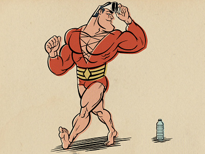 Plasticman art batman bottle comic dc digital drawing hero illustration lonely man muscle plastic plastic man plasticman sad