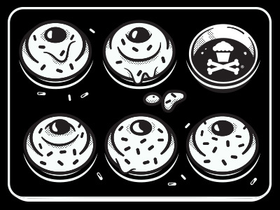 Cupcakes black and white boobs cupcakes illustration