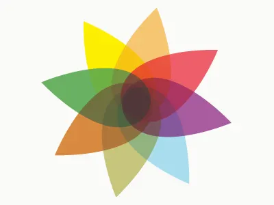 Flowery icon colour flower logo rainbow