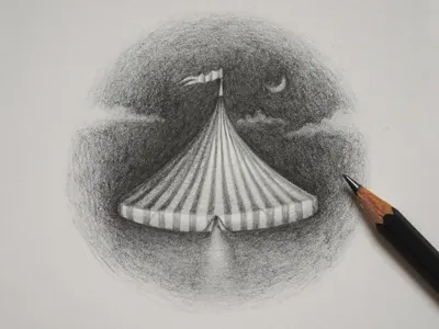 The Magical Miniature Circus circus drawing illustration magical miniature pencil