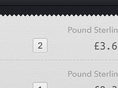 Pound Sterling app dark interface ios ipad iphone list paper simple ui