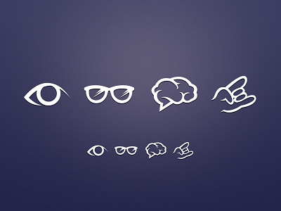 Icon set app application brain clean design eye glasses hand icon icons interface minimal photoshop profile purple resource retina rocknroll set skills study ui ux vector work