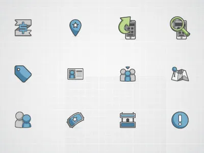 Icon Set color icon preview vector
