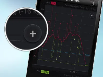 Weightcontrol app interface iphone mobile ui