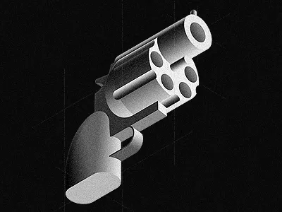 Pistol black grey illustration pistol white