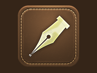 Legalease Icon app icon brown classy gold icon iphone law leather legal pen stitched