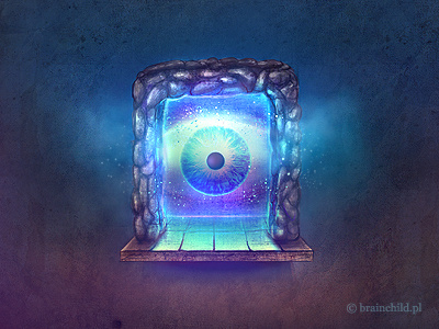 The Magic eye in the magic window blue brainchild brainchild.pl cloud game eye eye icon game icons icon icon set icons magic purple rock stone