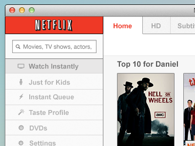 Netflix Mac App Design #3 app netflix psd redesign