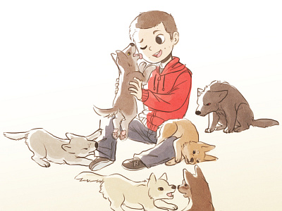 Teen puppy animals fanart illustration puppy teen wolf