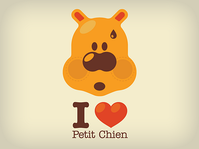 I love Petit Chien design poster