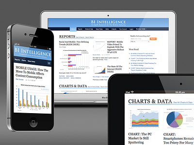 BI Intelligence Redesign charts clean design html5 responsive typography web design