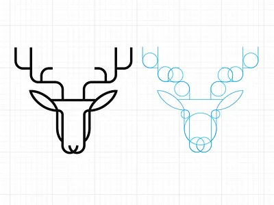 Antler Logo abstract animal antler black brand circle curve cyan deer geometric geometry grid guide guideline horn keyline line logo mammal moose reindeer roe shape simple stag vector zoo