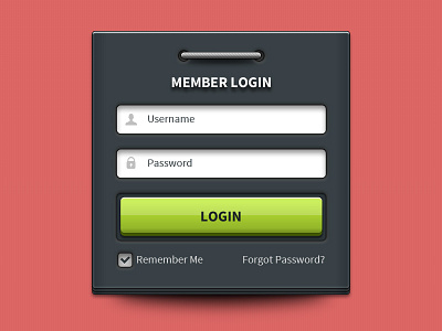 Login Form UI element free psd file freebie login form login ui