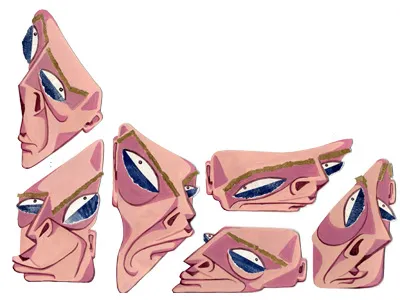 He Pulled The Most Horrible Faces acrylic collage illustration paint sketches