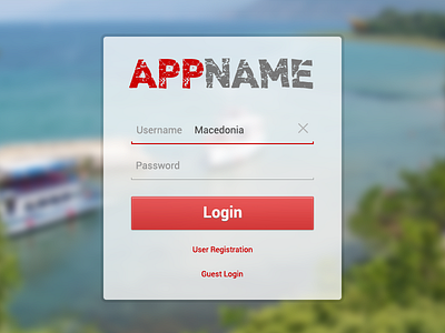 Login and Splash Screen. android cancel guest login mobile password registration splash screen tablet ui username