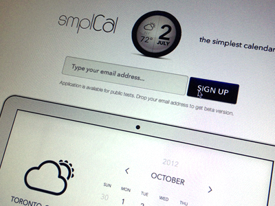 Sign up for beta beta landing page signup smplcal