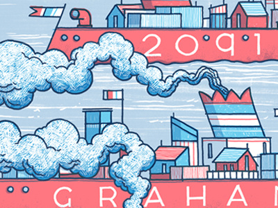 Graham Coxon Poster artwork coxon drozd festival gig graham illustration luke poster print reeperbahn screenprinted