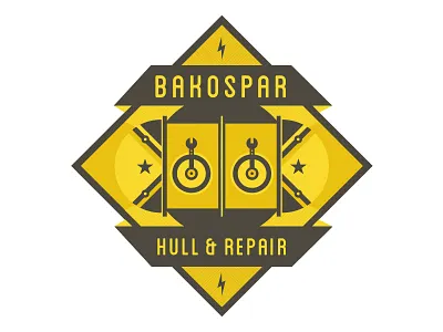 Bakospar Hull & Repair illustration logo repair space typography