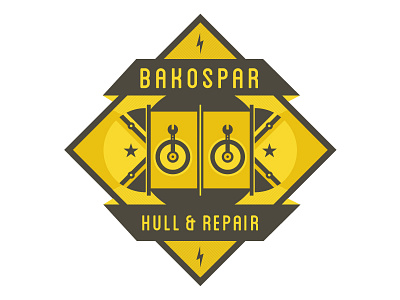 Bakospar Hull & Repair illustration logo repair space typography