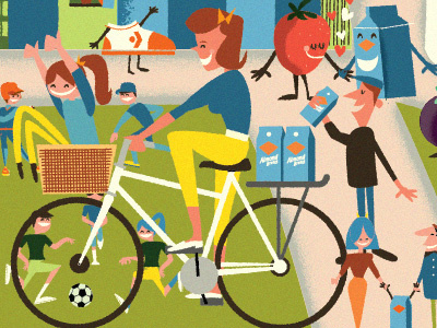 Milking it bike drinking illustration milk