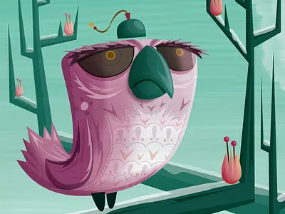 Winter Bird 4x4 bird illustration vector art winter