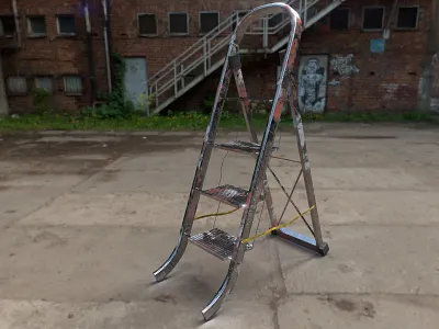 Rendering a ladder in Substance 3D Painter using a standard HDRI 3d blender stepladder ui